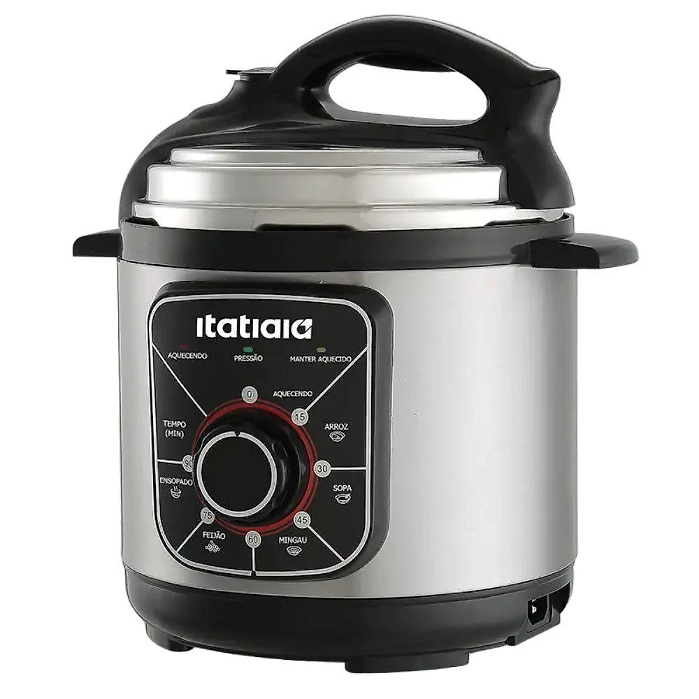 Panela de Pressão Elétrica Itatiaia Essencial 3L 700W Inox Preto 220V