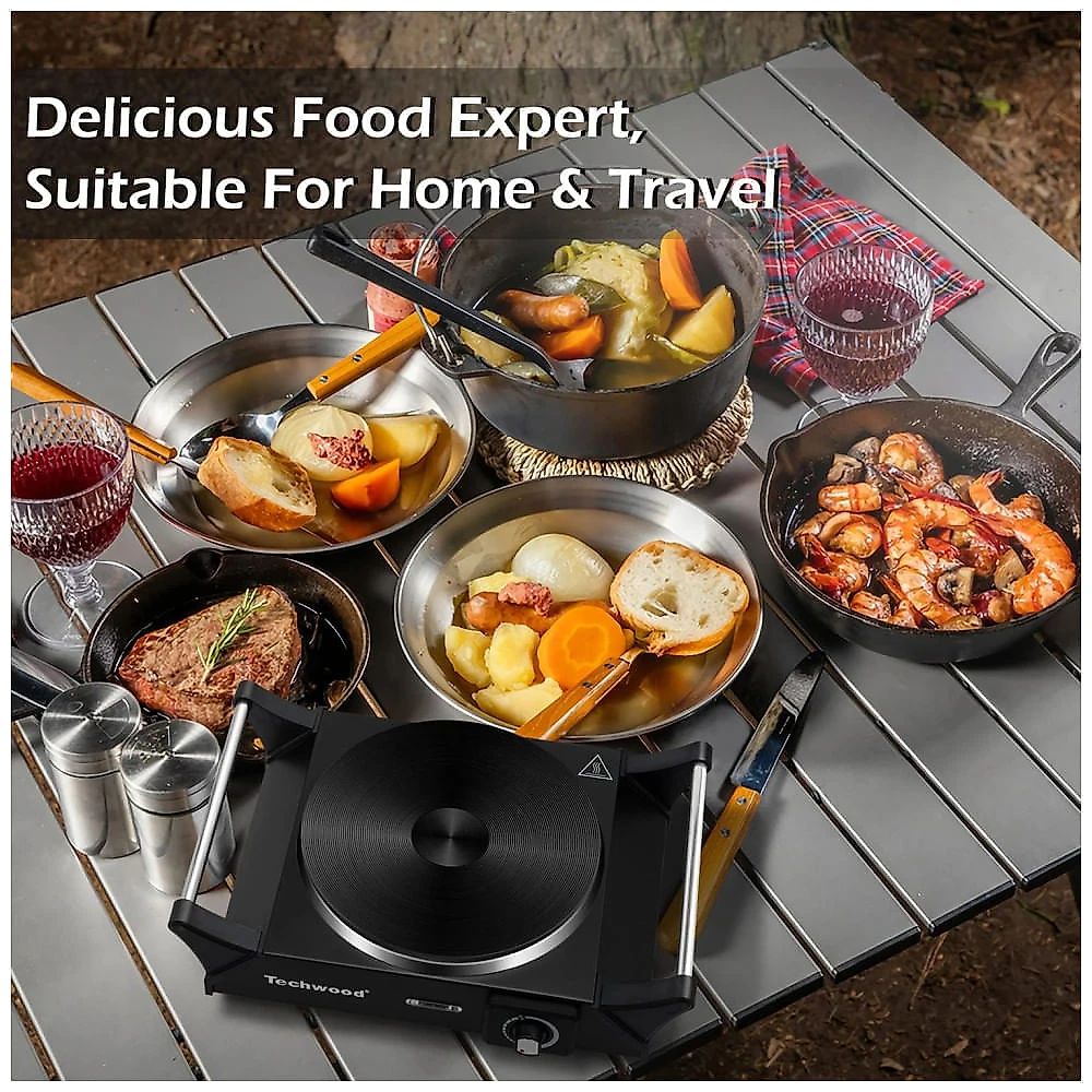 Cooktop Eltrico Porttil, Adequado para Todos os Tipos de Utenslios de Cozinha com Desligamento Automtico, Alas e Temperatura Ajustvel, 110V 1500W, 110v