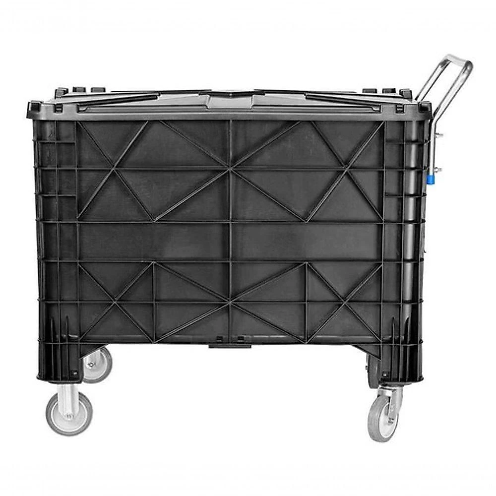 Carrinho de Coleta de Lixo para Condomínios 370 Lts Branco Marrom Preto Higipack