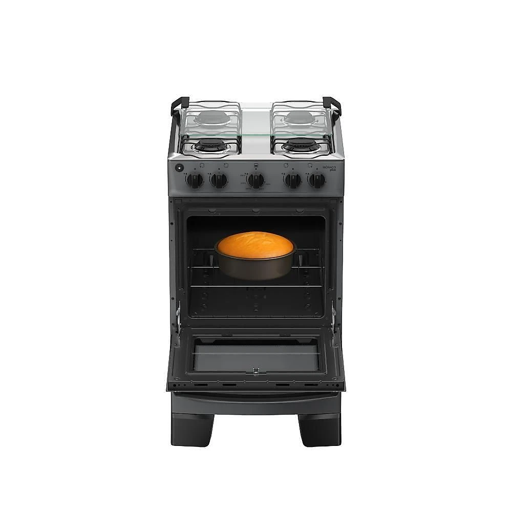Fogão 4 Bocas Atlas Mônaco Plus Mesa Inox Bivolt Titanium