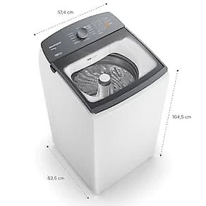 Lavadora de Roupas Brastemp BWF14AB 14kg Smart Sensor Ciclo Tira Mancha Cesto Inox Branca 110V