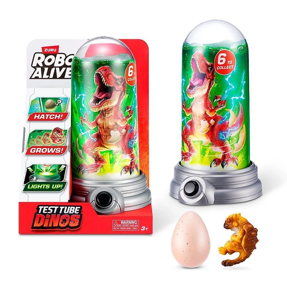 Robo Alive Test Tube Dinos com Luz LED e Crescimento em Água Verde Candide
