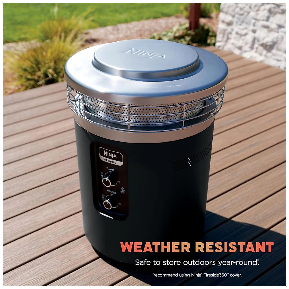 Ninja Fireside360 Aquecedor Externo com 3 Modos: Chama, Calor e Chama + Calor - Portátil e Sem Fumaça