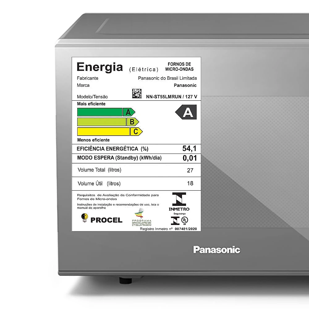 Miniatura Microondas Panasonic Dupla Refeição 27L Prata - ST55LMRU 110v
