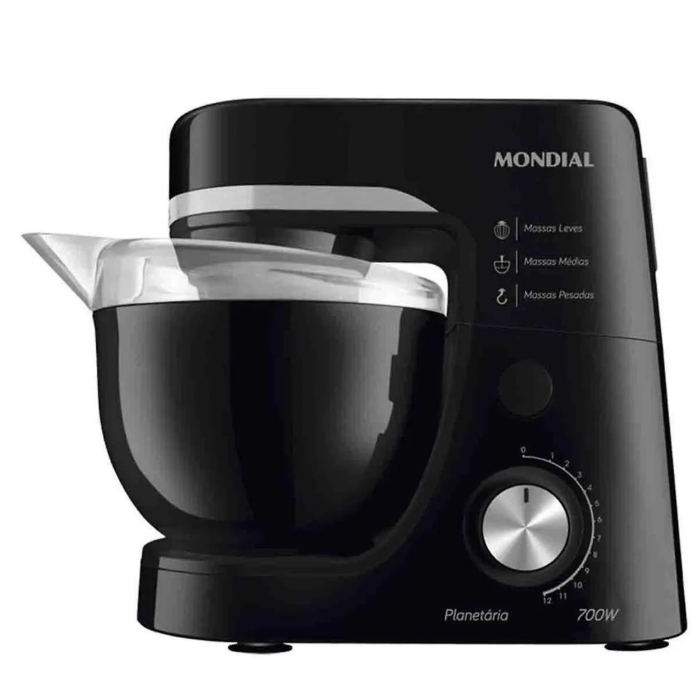 Batedeira Planetária Mondial Preta 700w Bp-03-b 12 Velocidad Preto 60hz 110v