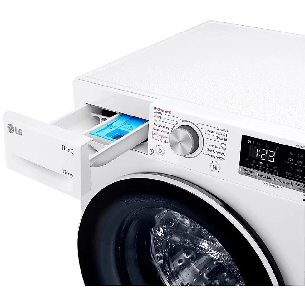 Lava e Seca LG Smart VC4 12 kg com Inteligência Artificial AIDD - CV5012WCA Branco - 110V