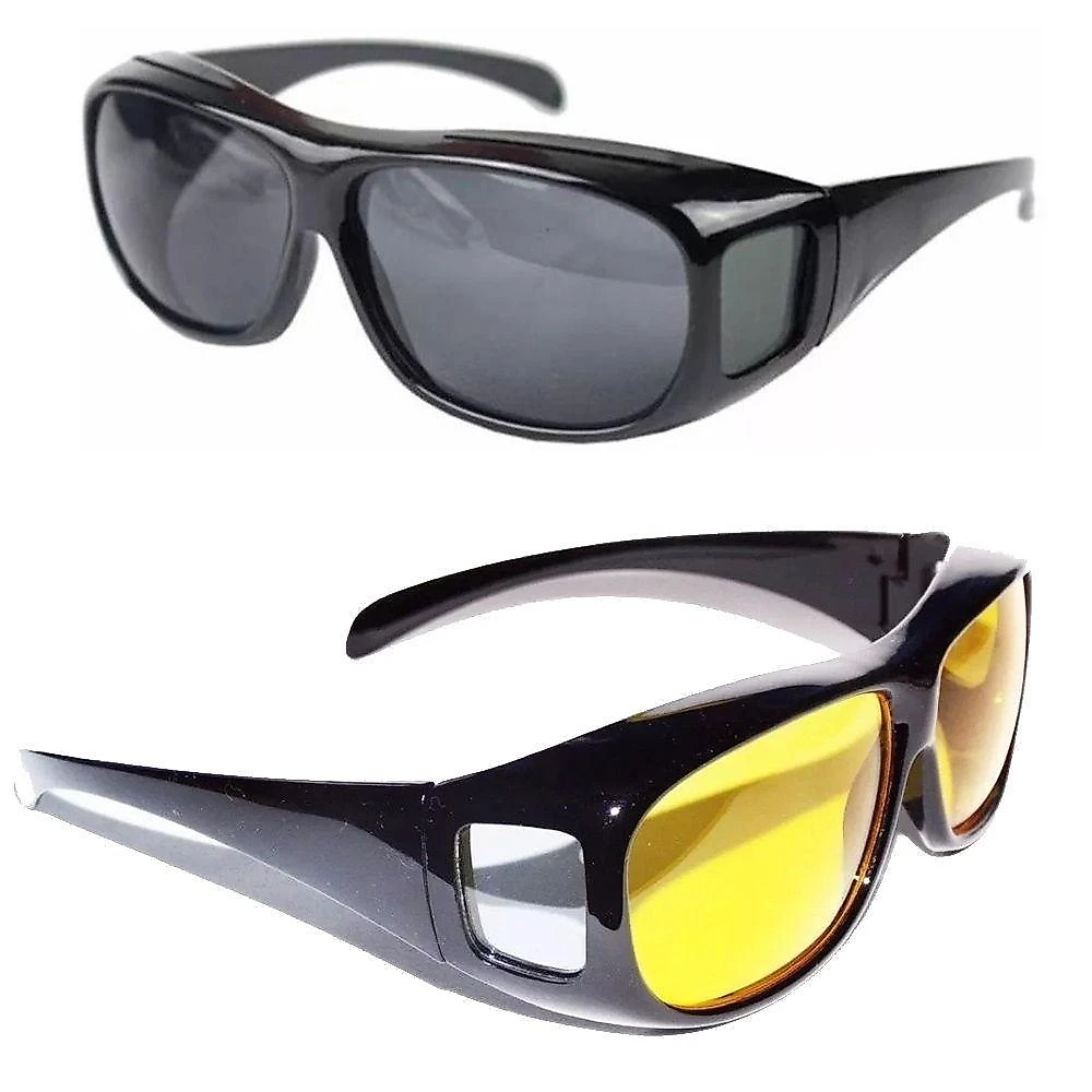 Oculos Visao Noturna 2 Un. Dirigir Moto Carro Protecao Uv