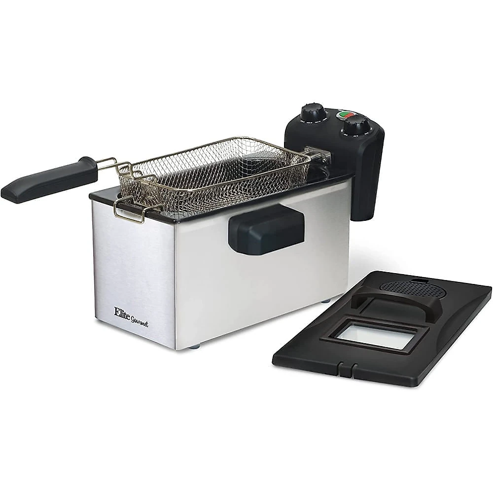 Elite Gourmet EDF3500 Fritadeira Elétrica Industrial a Óleo 3 5L com Controle de Temperatura 110V Aço Inox