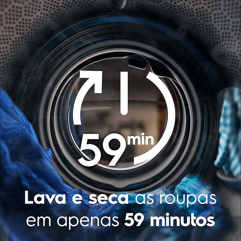 Lava e Seca Electrolux 12Kg 7Kg Inverter, Água Quente LSC12 12 kg - 7 kg - A - 0.29 kWh/ciclo - 92 L/ciclo - Cinza - Elimina Fiapos - 60 Hz - 10 anos - 12 meses - 8 - Inverter - 1200 rpm - 220V
