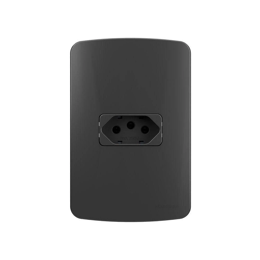 Tomada Margirius B3 Colors 2p+t 20a Com Placa 4x2 Grafite