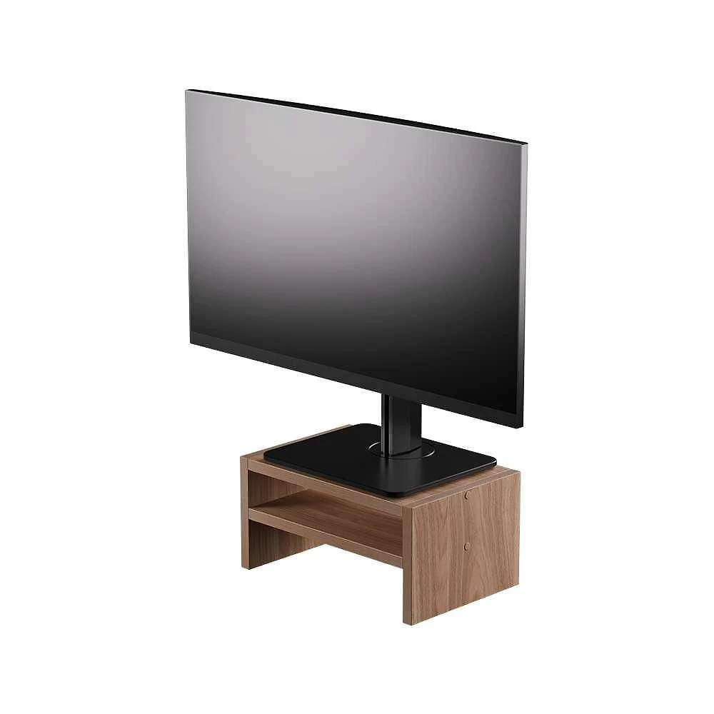 Suporte para Monitor Madeira Freijó com Nicho Conforto Ergonômico Marrom Mercado das Prateleiras