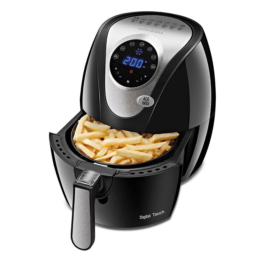 Fritadeira Elétrica Mondial Family Digital Touch 3,2l Af-26 Air Fryer-220v-preto/inox