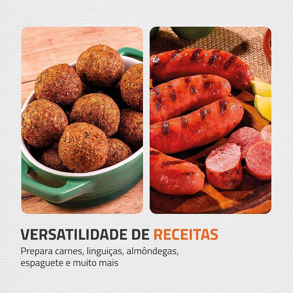 Moedor De Carne Elétrico Mondial Premium Mc-03 Preto/Inox 127V