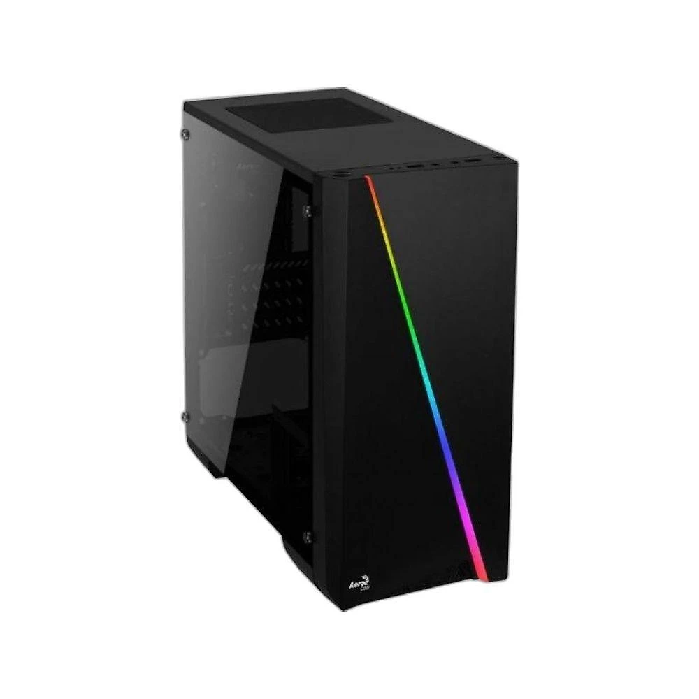 Gabinete Gamer Aerocool Mini Cylon Preto RGB Lateral Micro ATX