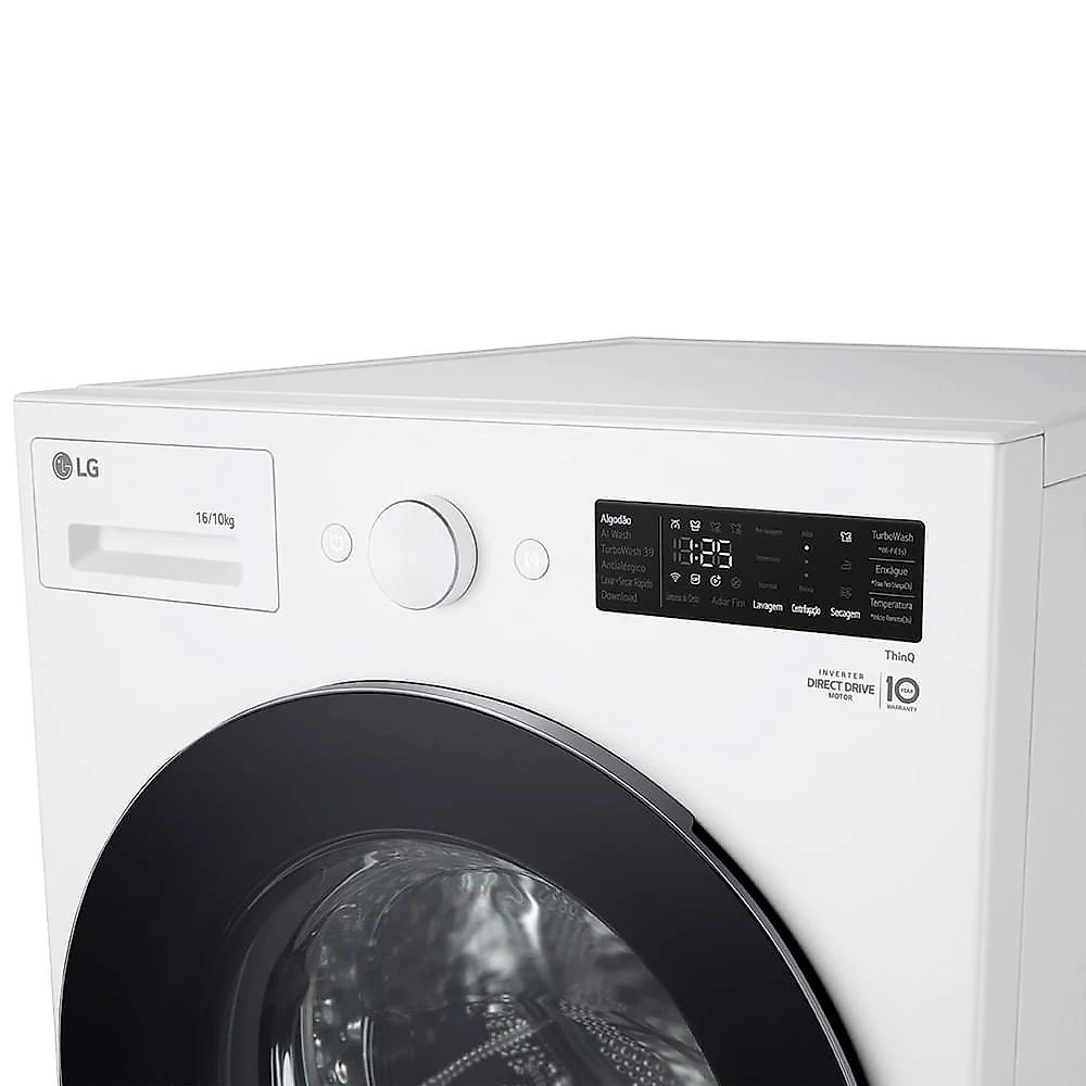 Lava e Seca Smart LG 16kg com Inteligência Artificial Aidd WD16WNTS6B/A Branco - 110V