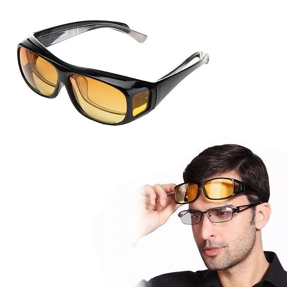 Oculos Visao Noturna 2 Un. Dirigir Moto Carro Protecao Uv