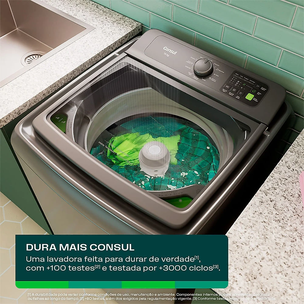 Máquina de Lavar 16Kg Platinum com Modo Eco CWN16A9 Consul Cinza - 110V