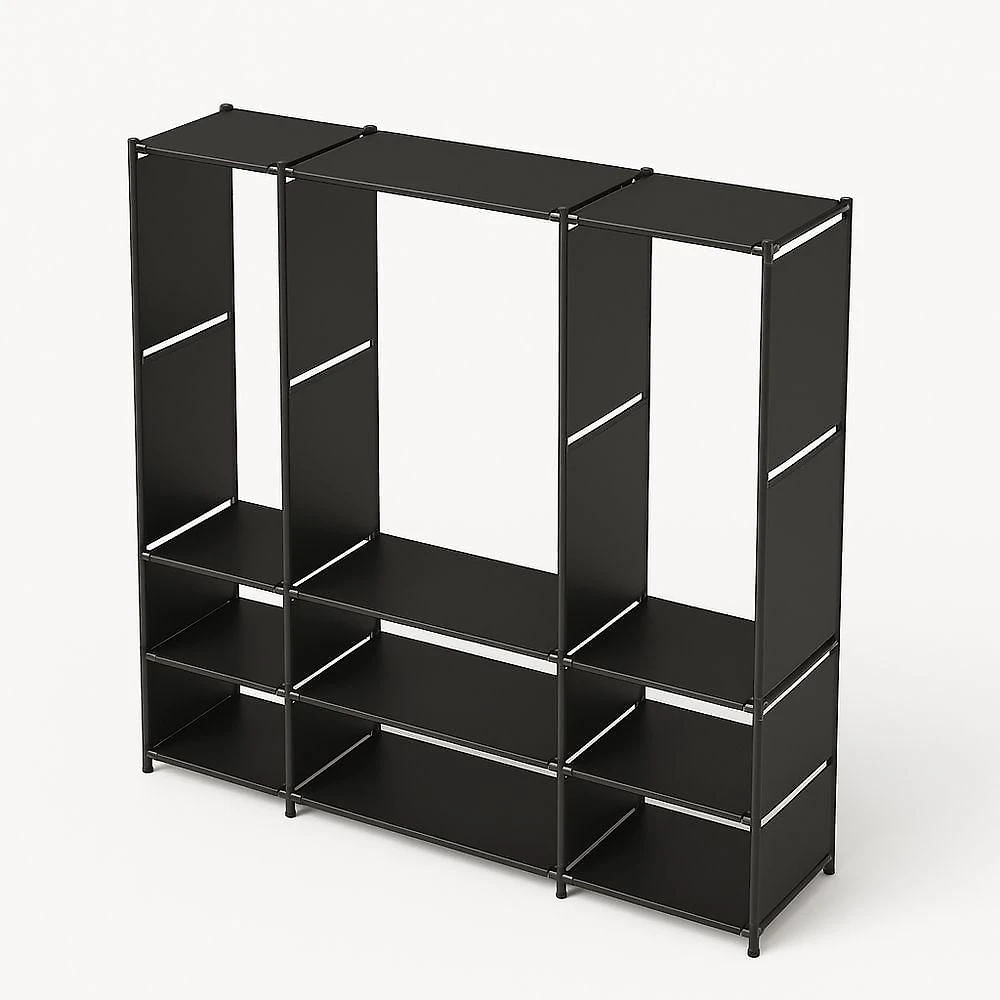 Miniatura Guarda-roupa Organizador Aberto Com 3 Seções E Prateleiras Closet Moderno