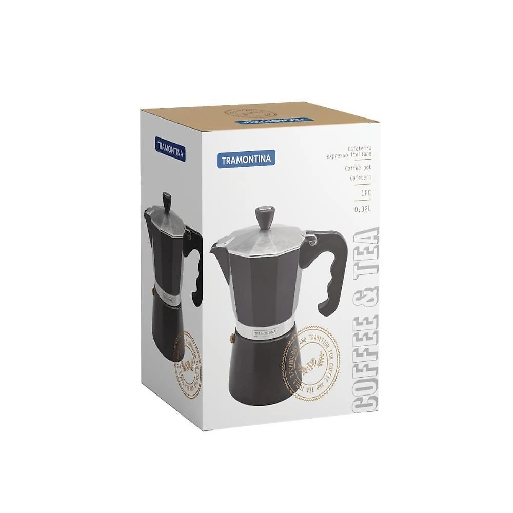 Cafeteira Expresso Italiana Tramontina Alumínio Preto 320ml