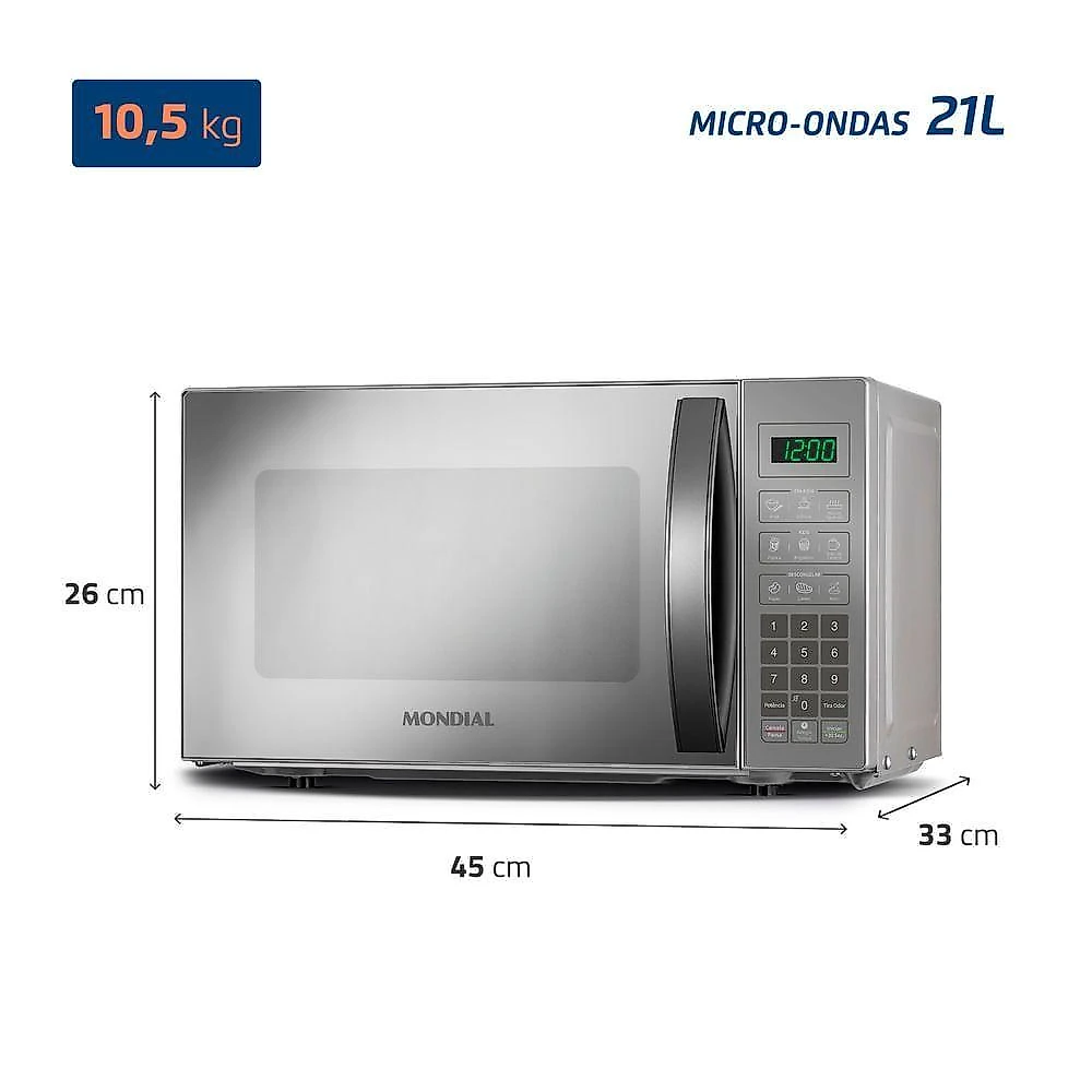 Micro-ondas Mondial 21L 1200W MO-01-21-E 60hz 127V