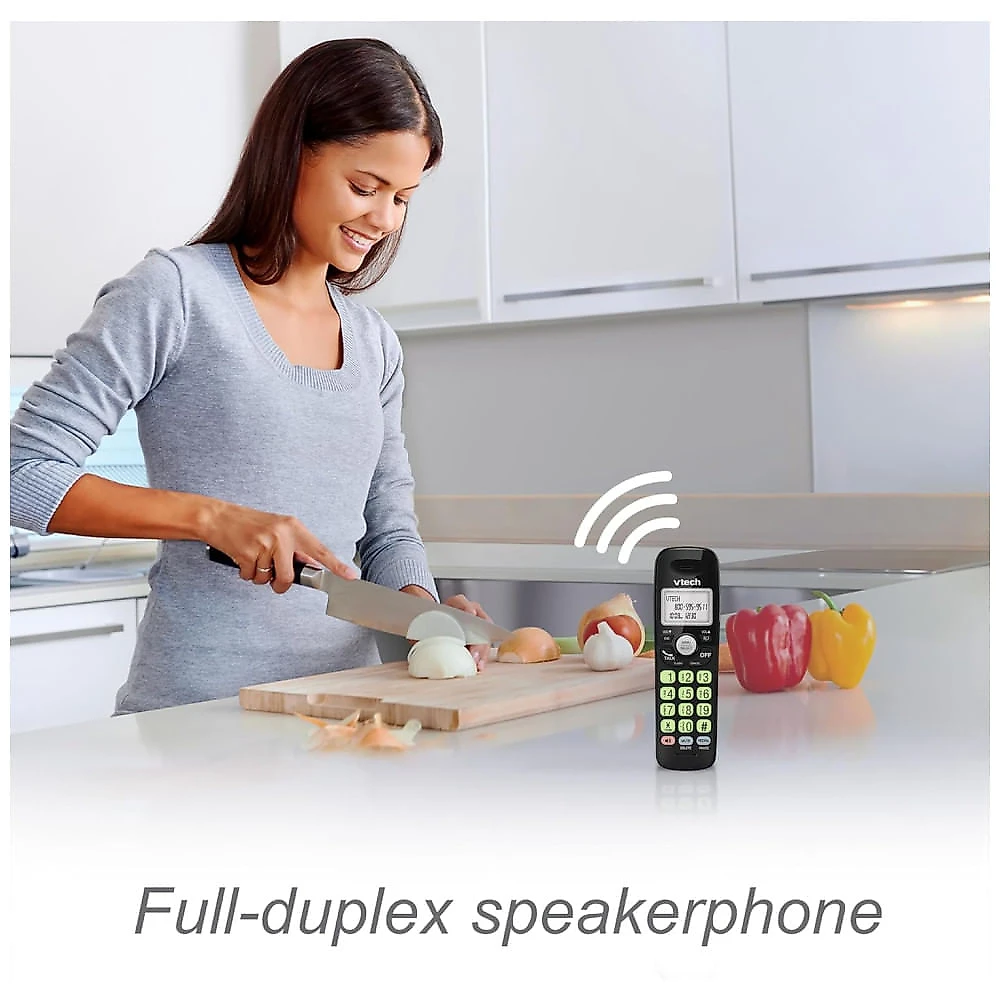 Telefone Residencial sem Fio VTech VG13411 DECT 6.0 com Conexão Bluetooth e Secretária Eletrônica Digital - Preto