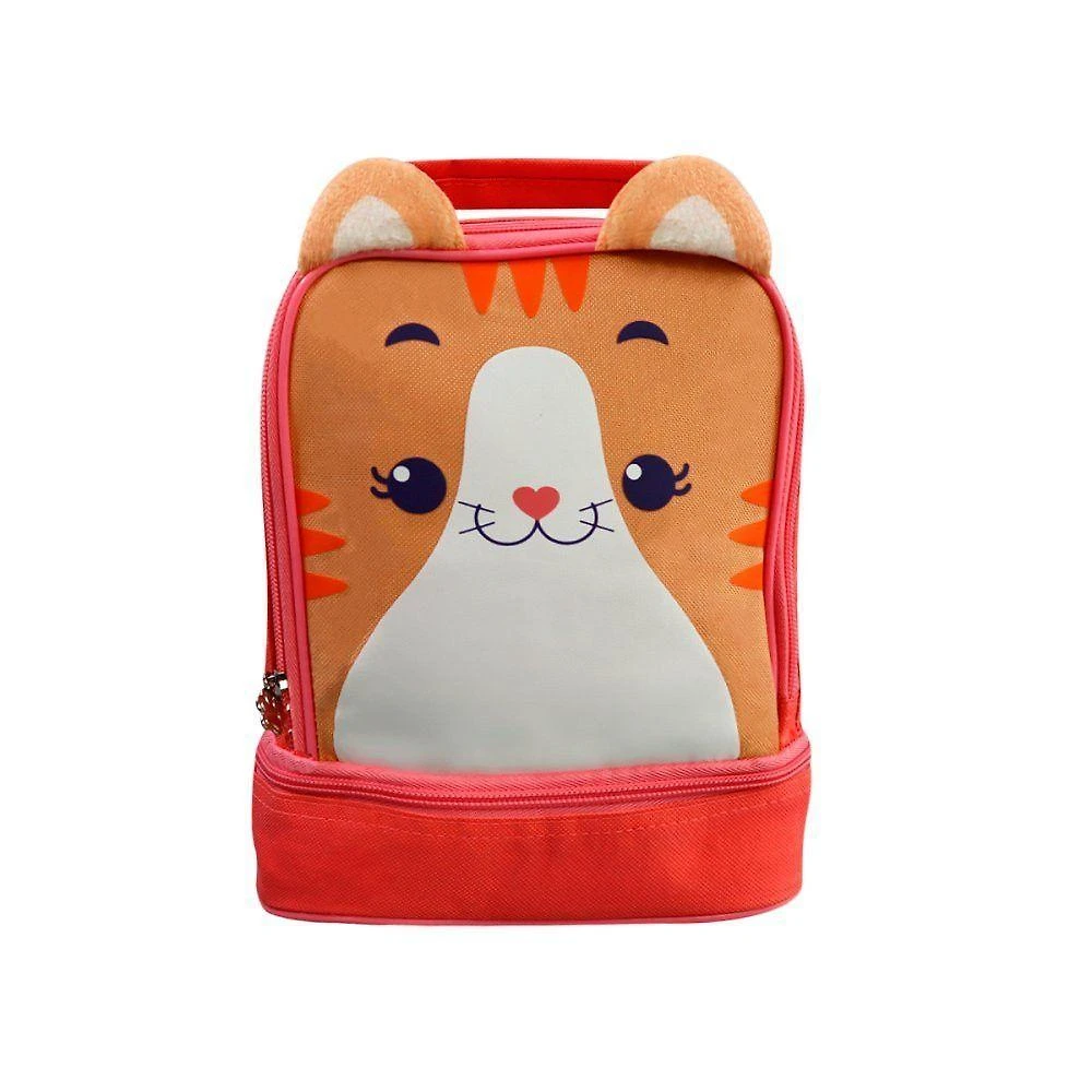 Lancheira Térmica Infantil Gato 5.5L com Alça Ajustável Poliéster Preto Clio