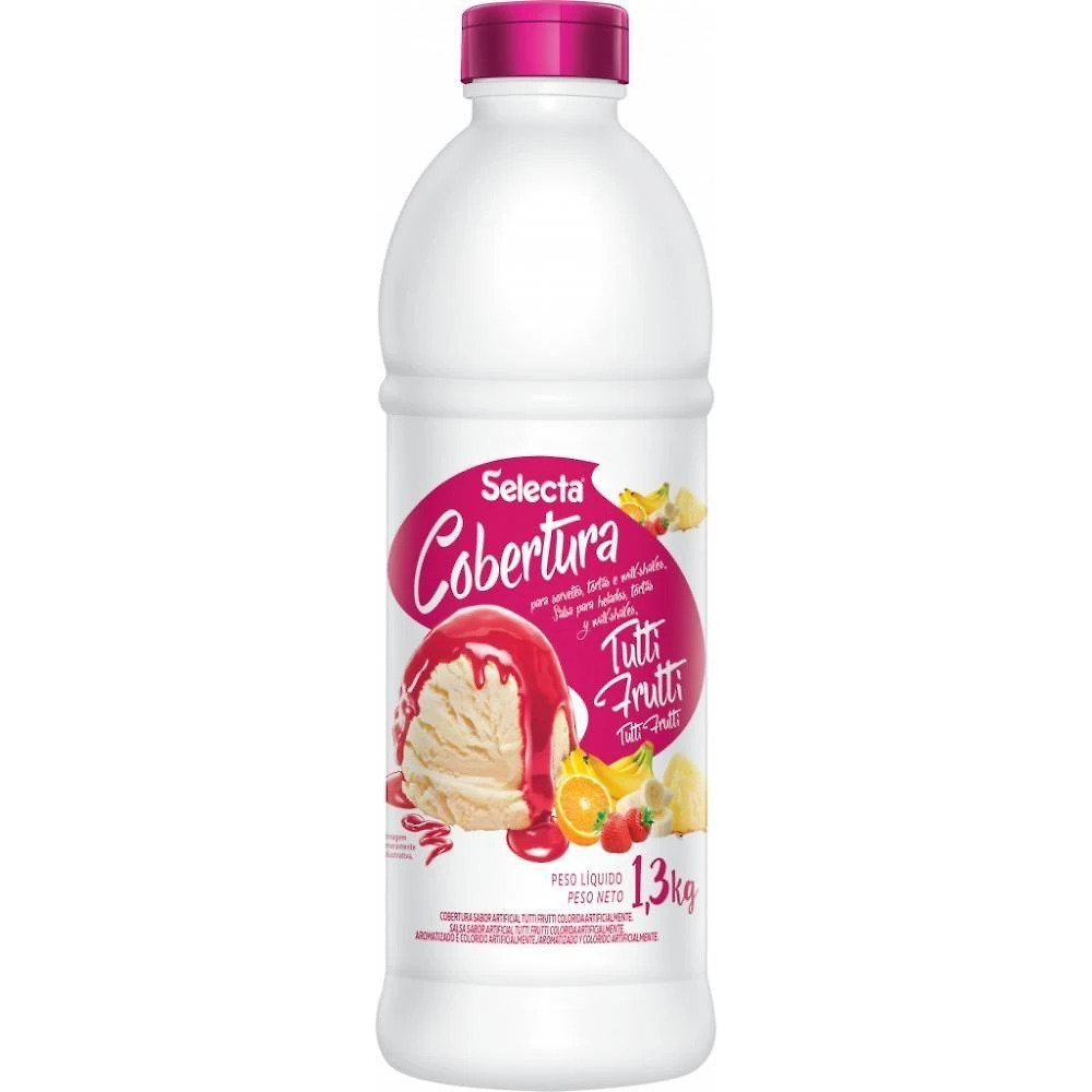 Cobertura para Sorvete e Sobremesas Tutti-frutti Concentrada 1,3KG Selecta