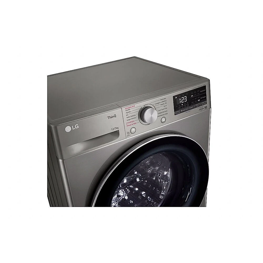 Lava e Seca LG 12kg com Inteligência Artificial AIDD, CV5012PC4 Inox - 110V