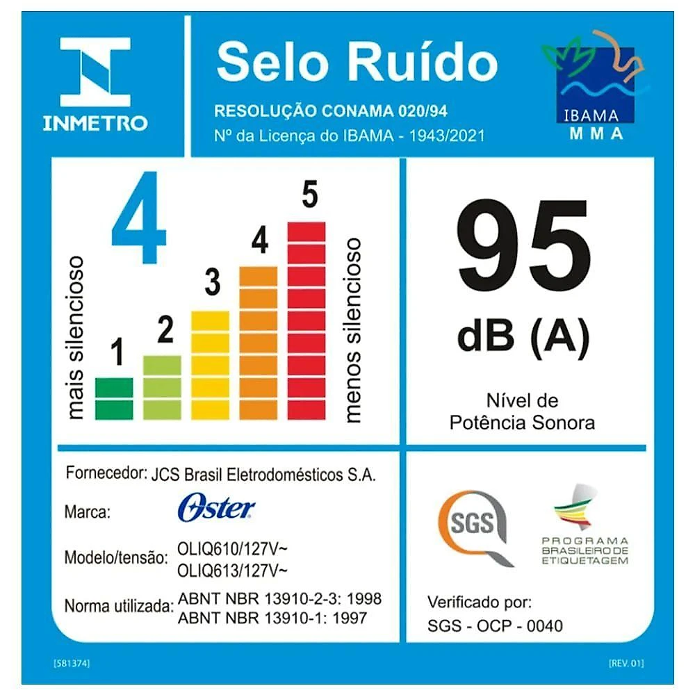Liquidificador Oster 1400 Full Preto 3,2L 220V