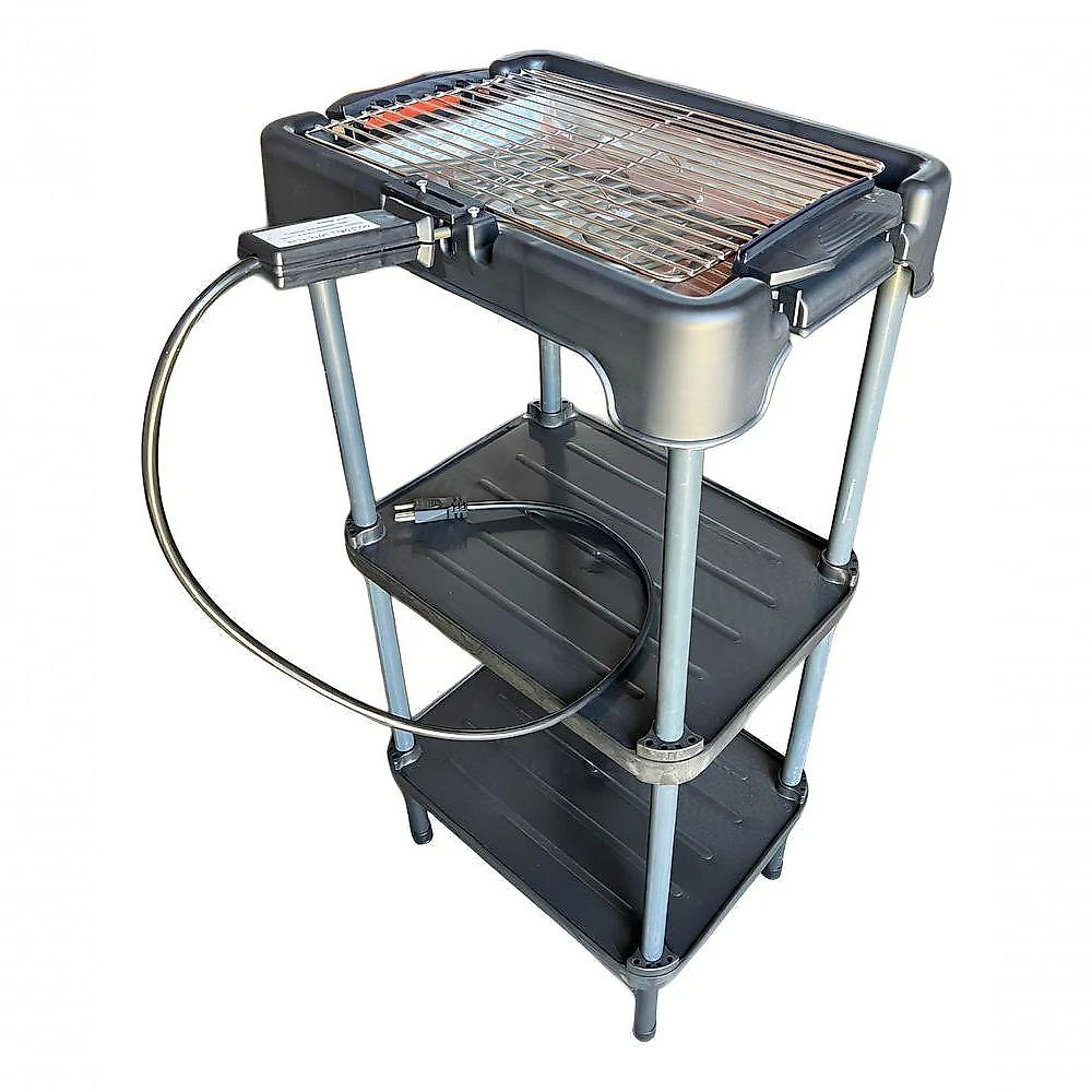 Churrasqueira Elétrica Cozinha Estante Prateleira Zion 110V para Varandas com Grelhados sem Fumaça