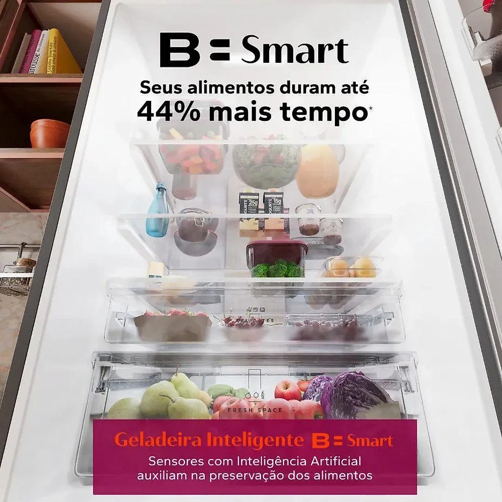 Refrigerador BRE66AK Frost Free Inverse 500L Brastemp Inox Bivolt