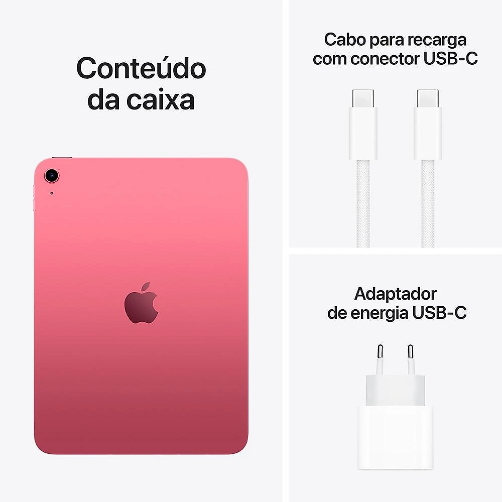 Apple iPad 11 geração, chip A16, Wi-Fi, 128GB - Rosa Apple iPad 11ª geração, chip A16, Wi-Fi, 128GB - Rosa