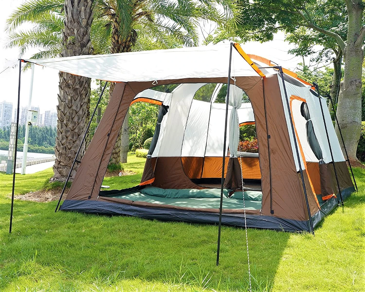 Miniatura KTT Barraca Suspensa Portátil para AcampamentoCamping Marrom