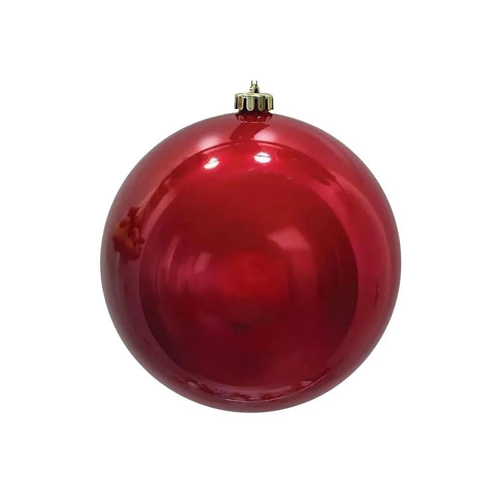 Bola Decorativa Gigante de Natal Vermelha em Plástico PP 20CM Kit 2 Unidades com Cordão Master webcontinental-7793385641854
