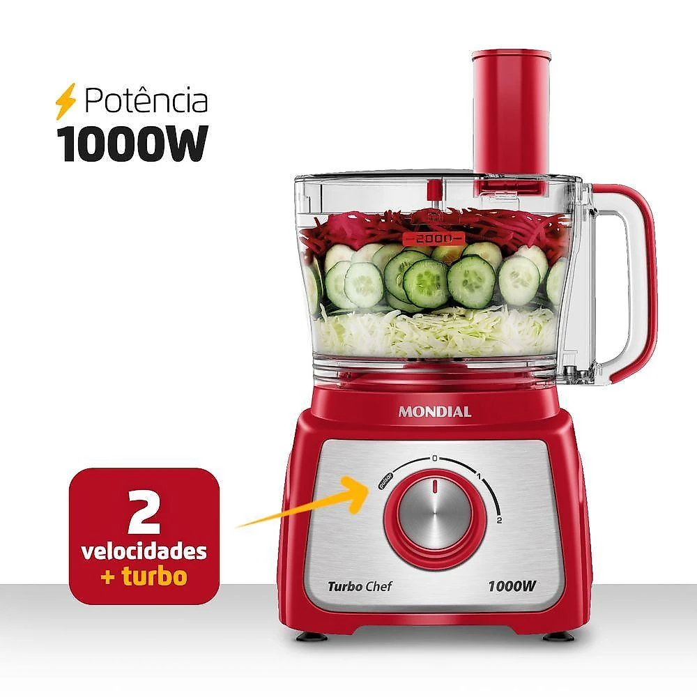 Multiprocessador Turbo Chef 7 Em 1 Mondial Mpn-01-Re Mpn-01-Re 127V/60Hz .