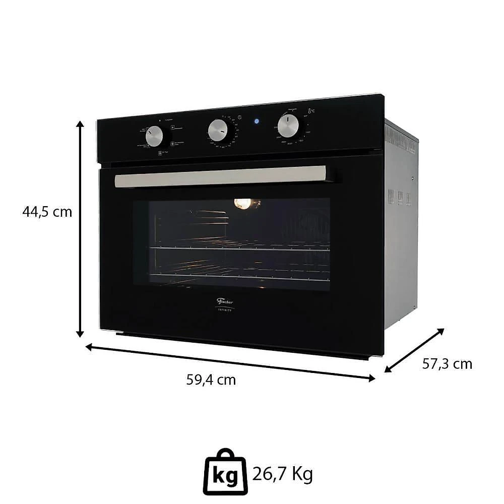 Forno Elétrico Fischer Infinity Embutir 50L Com Air Fryer 5 Funções Preto 110V 15740(17055)