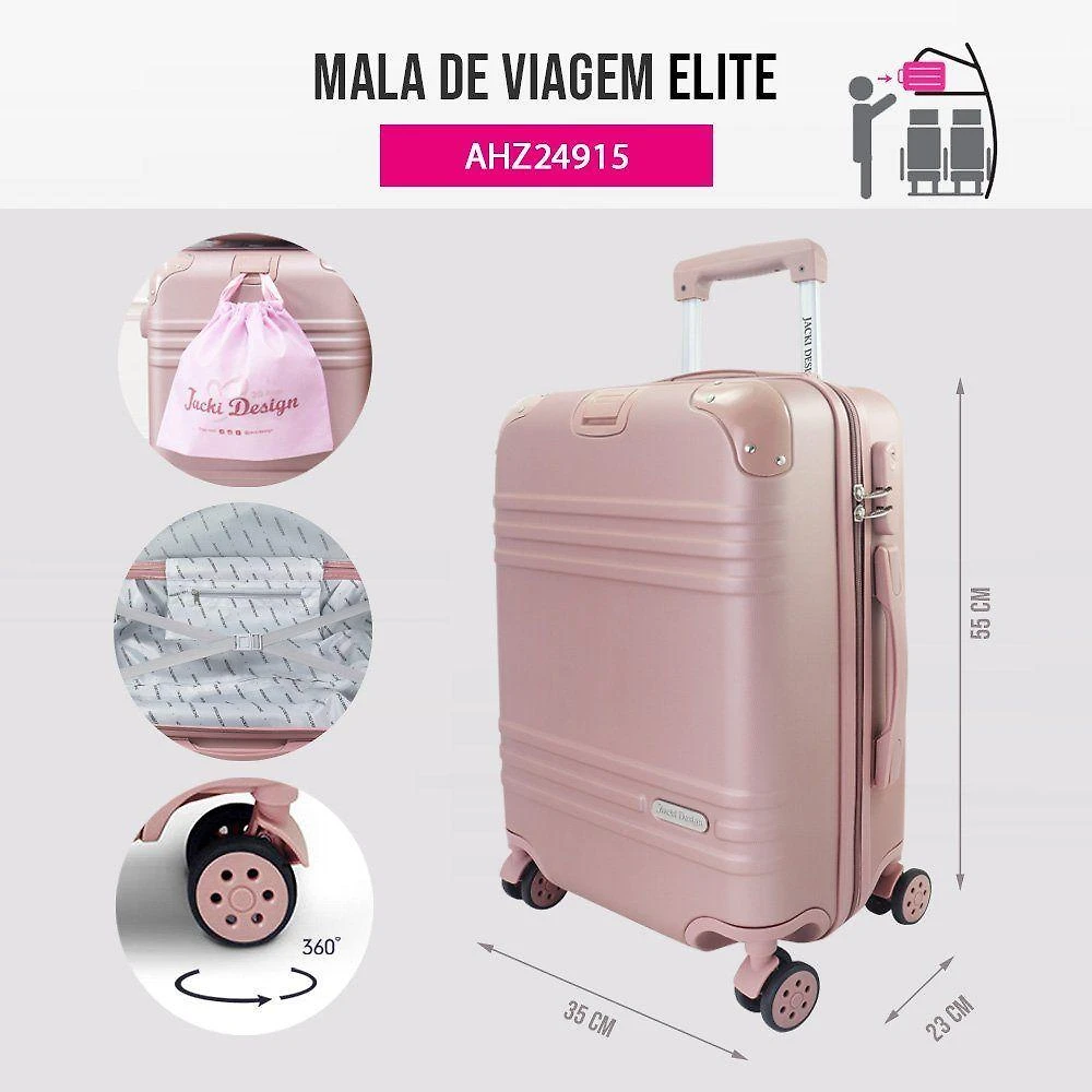 Miniatura Mala De Viagem Rosê Elite Rosa