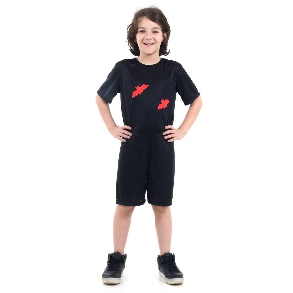 Fantasia Morcego Infantil Colorido Halloween Morceguinhos Tamanho G