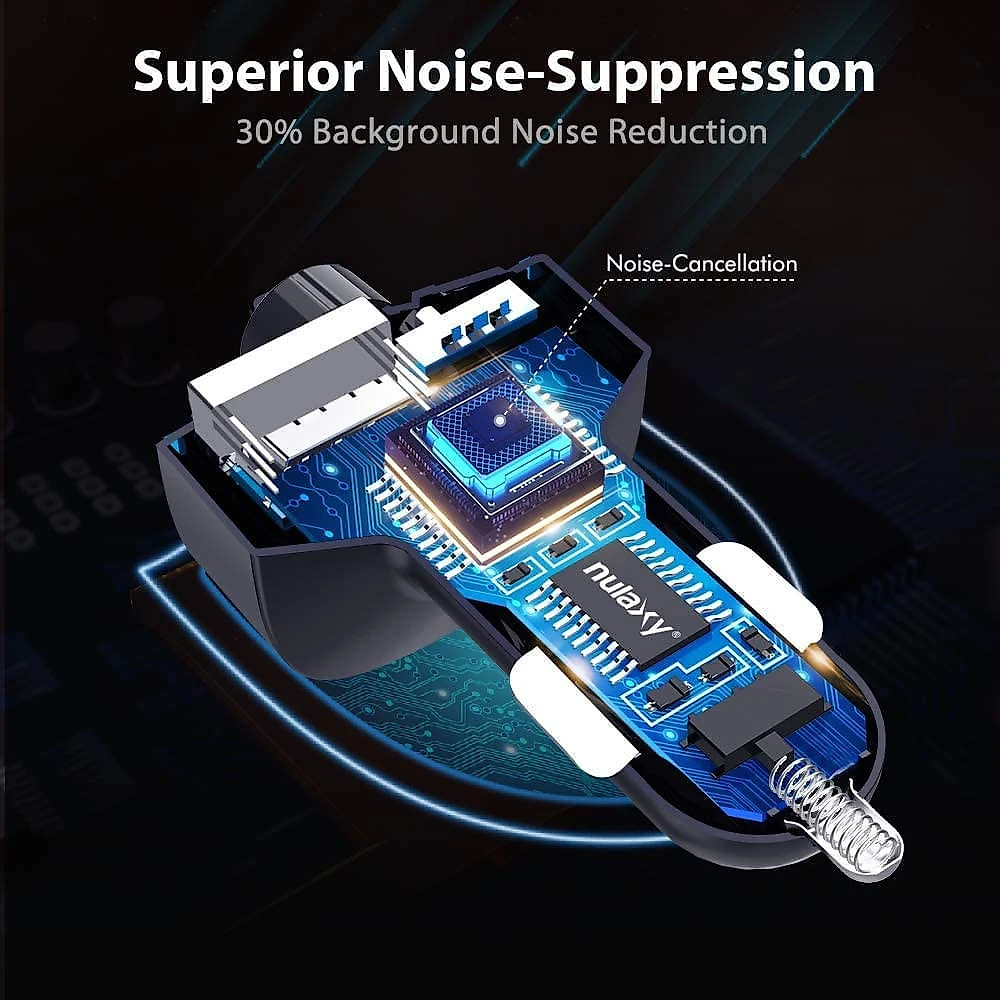 Nulaxy NX10 Adaptador Transmissor Bluetooth FM Veicular USBLED Preto