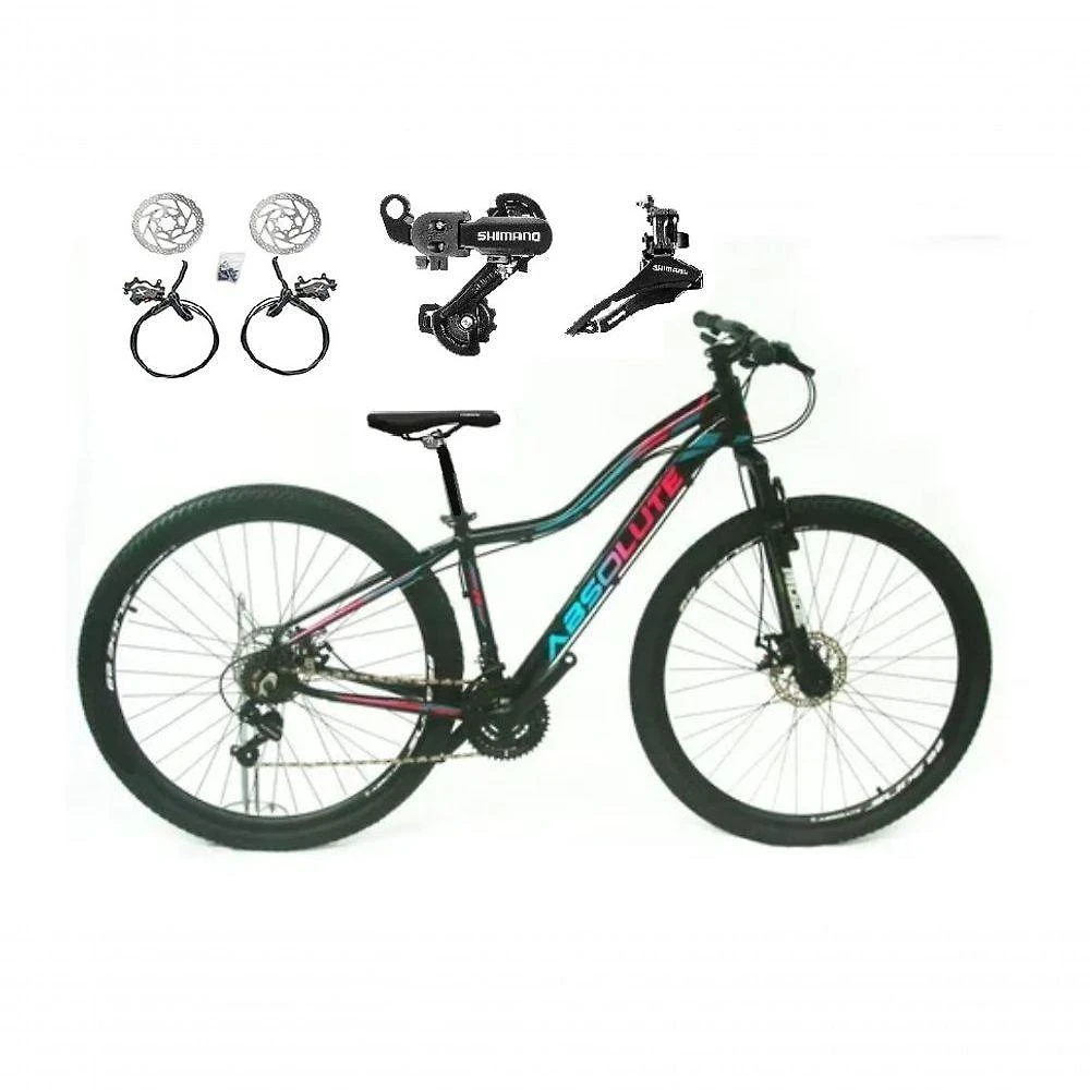 Bicicleta Aro 29 Absolute Hera Feminina 24v Alumínio Câmbios Shimano Freio Hidráulico Preto 17