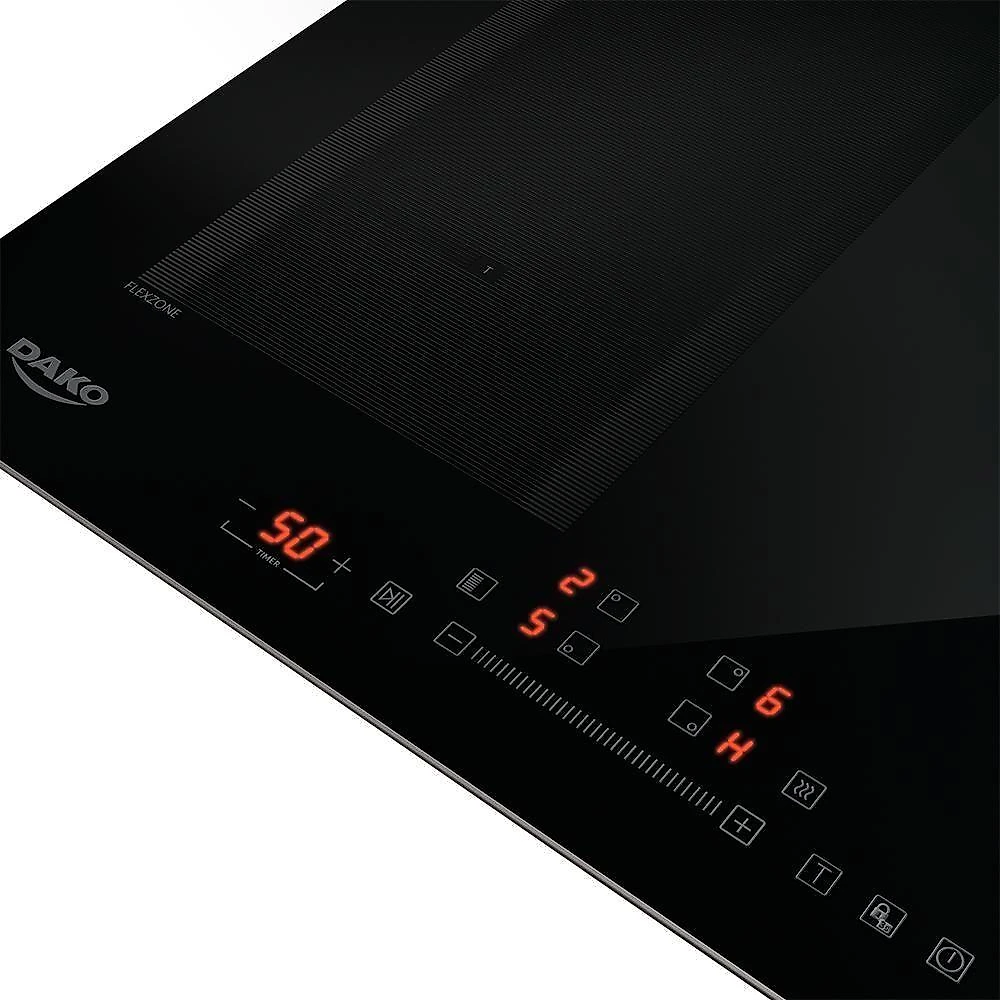 Cooktop De Indução 4 Bocas Preto Com Zona Flexível Dako Diplomata 220V