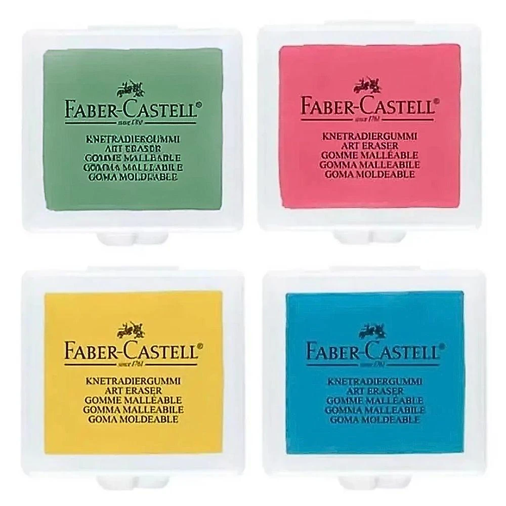 Borracha Artística Maleável Faber-Castell Limpa Tipos Colorida Ideal para Grafite Carvão Pastel Seco