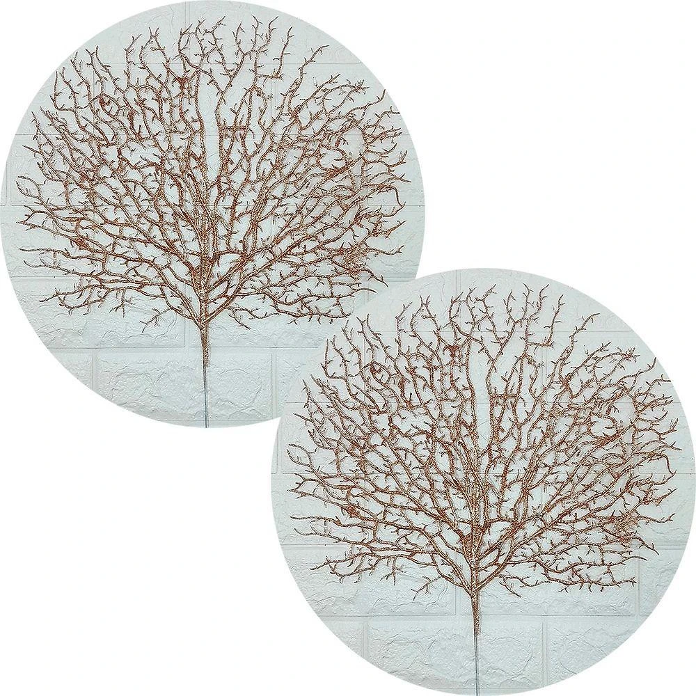 Flores Algas Coral Natal Gliter Rose Gold 40x50cm Kit 8pçs