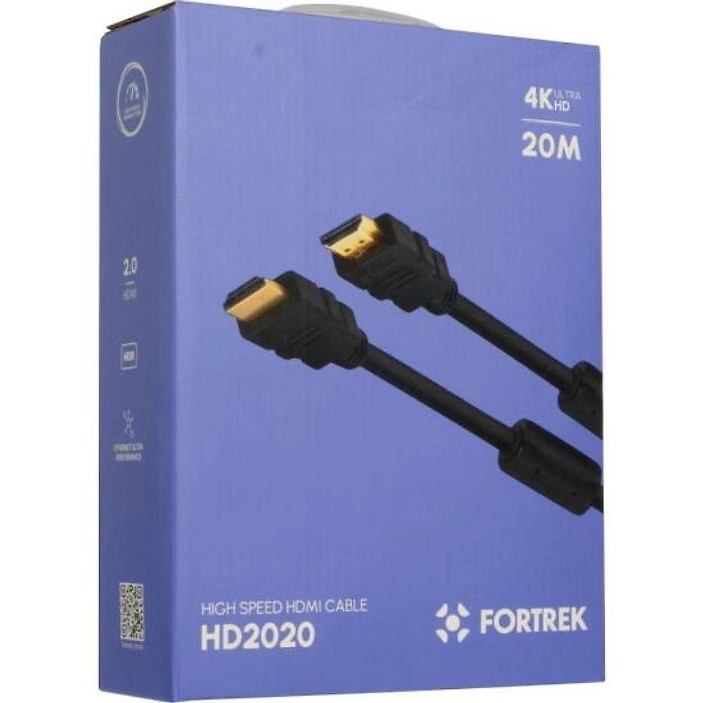 Cabo HDMI HD2020 2.0 4K 20 METROS com Filtro Conectores HDMI Macho Fortrek