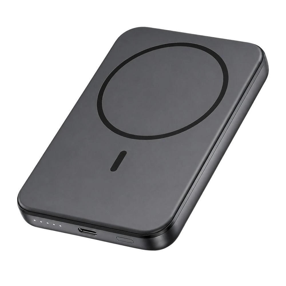 Carregador Magnético por Indução MDM 5000mAh Carga Rápida Bateria Externa Preto