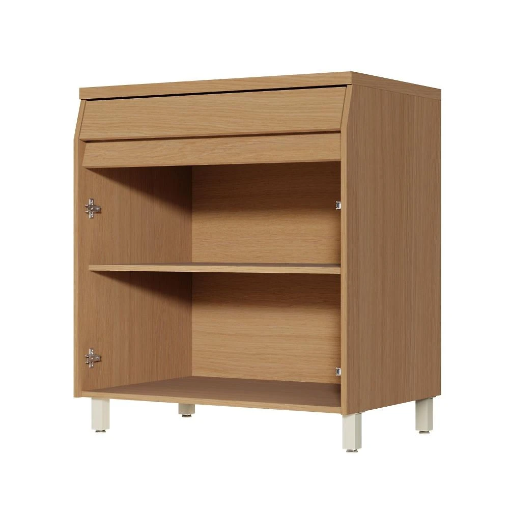 Balcao 2 Portas 1 Gaveta 80cm Simone Mendes 100% Mdf Carvalho/Greige