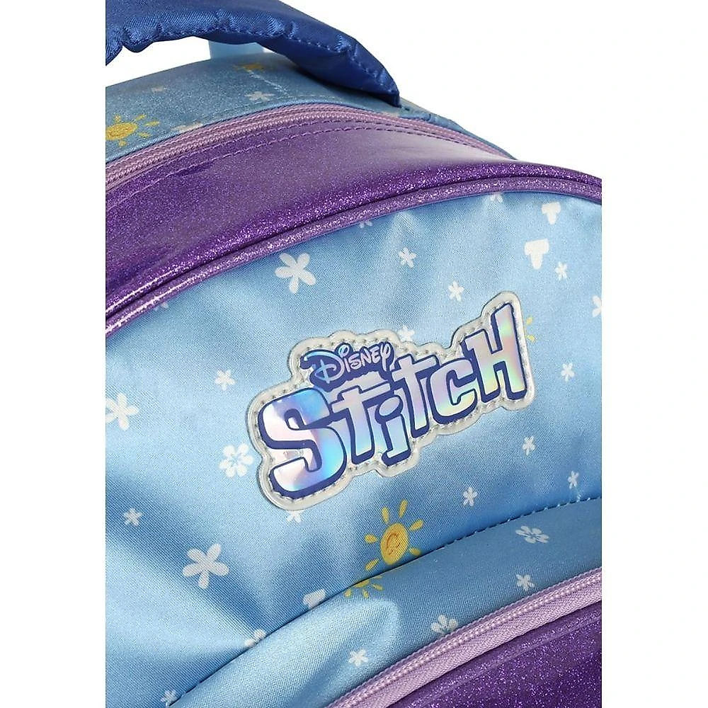 Mochila Escolar com Rodinhas Luxcel Stitch Scrump Disney Violeta Infantil