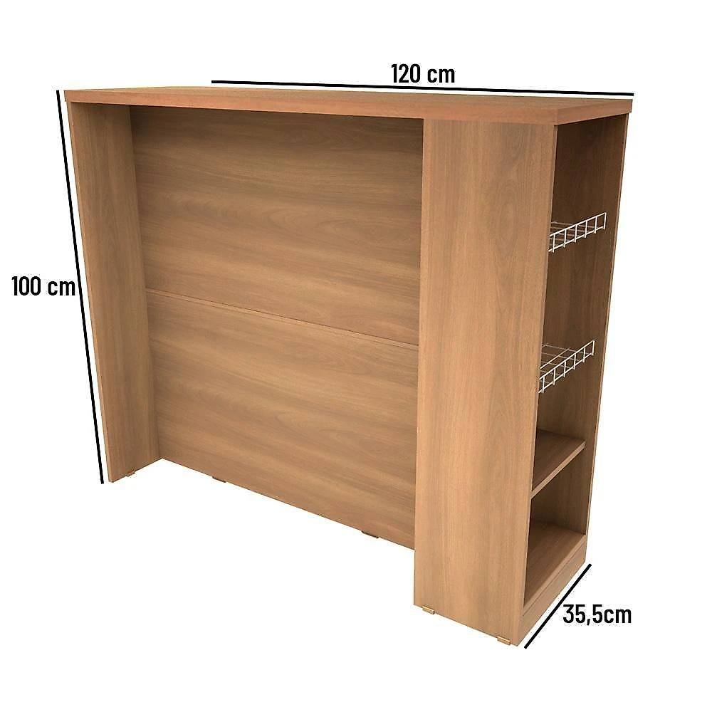 Bancada Ilha Para Cozinha Telasul 120 Cm Freijo Com Fruteira