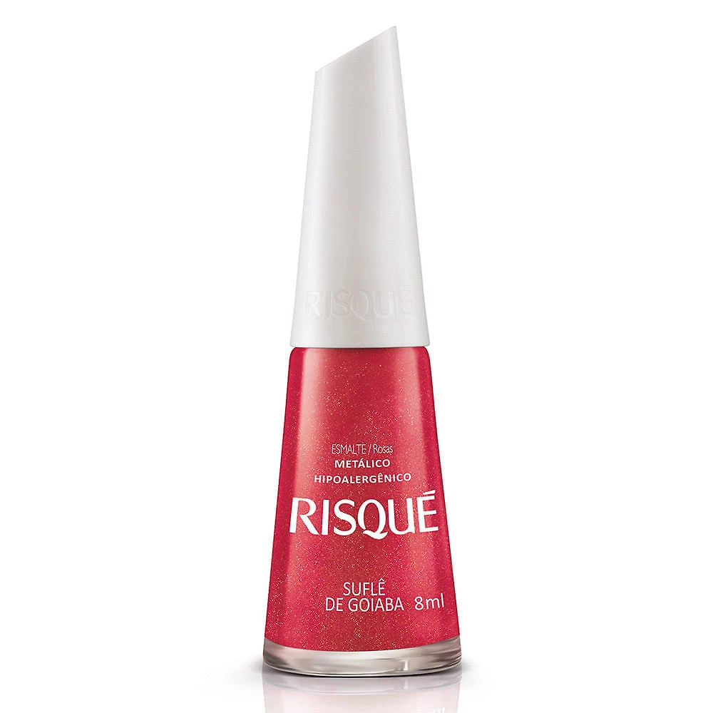 Miniatura Esmalte Risqué Cor Suflê de Goiaba Hipoalergênico com 8ml