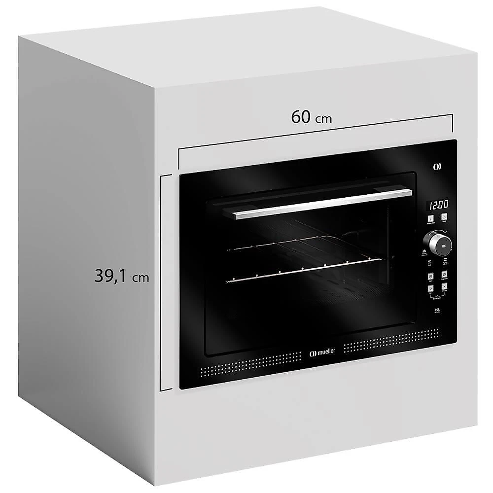 Forno Elétrico De Embutir Digital Mueller 50 Litros Preto MFE50L 110V